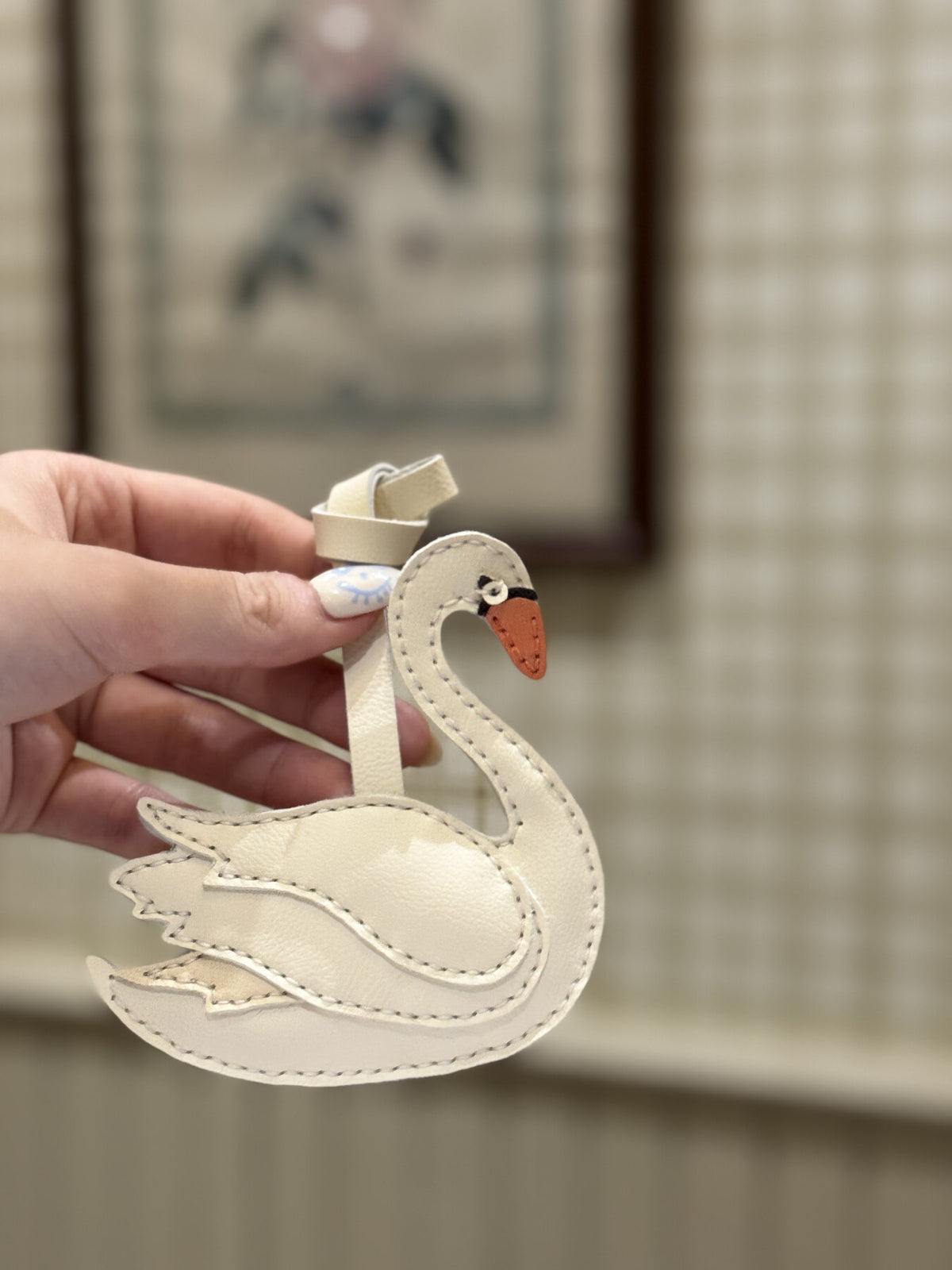 Swan leather charm view 21