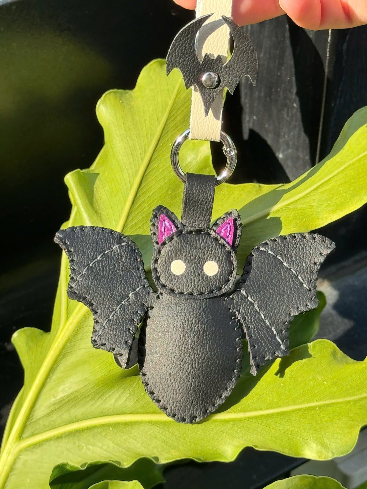 Bat leather charm