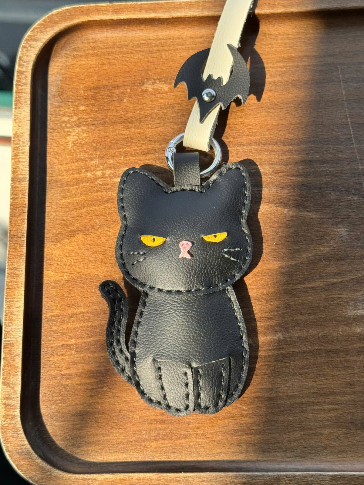 Black Cat leather charm