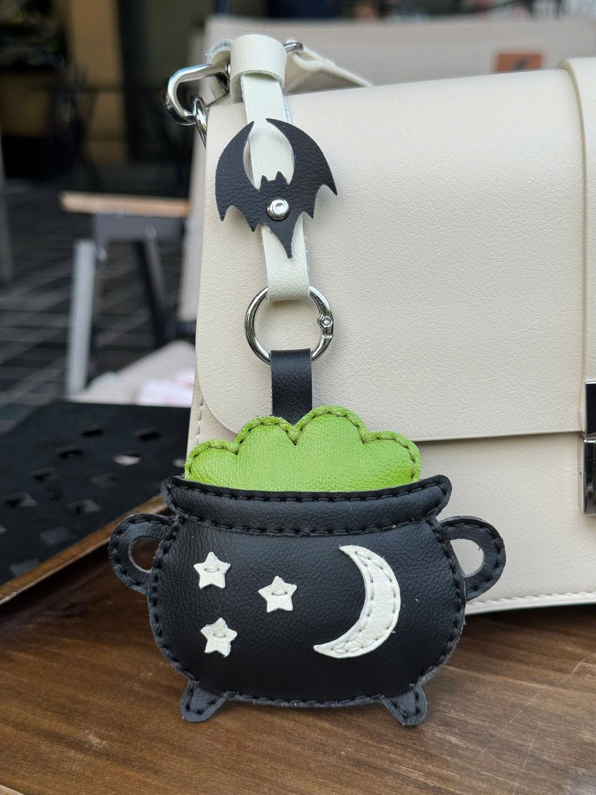 Magic Cauldron leather charm detail